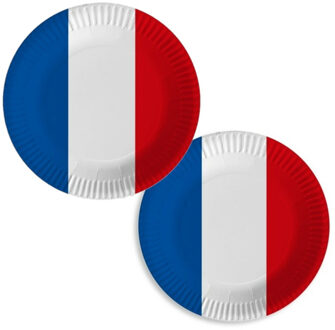 Gebaksbordjes vlag Nederland - 20x st - D23 cm - karton - Holland bordjes