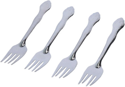 Gebaksvork - 12x stuks - zilver - krullen - 18 cm - gebak/cake - vaatwasser bestendig