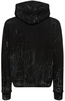 gebarsten Dye Core logo zwarte hoodie - M