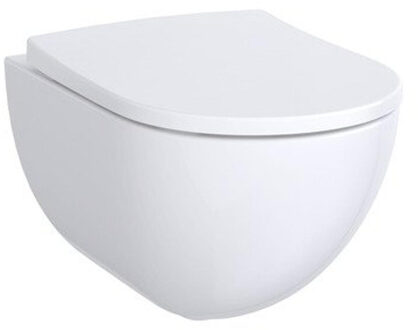 Geberit Acanto wandclosetset 51cm rimfree diepspoel met wczitting slim wrap anitbacterieel wit SW225969/SW226020