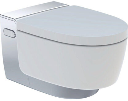 Geberit Aquaclean douchewc Mera Comfort met geurafzuiging met warme luchtdroging en Ladydouche met softclose zitting en deksel chroom