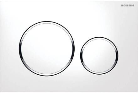 Geberit bedieningsplaat Sigma20 voor 2-toets spoeling, wit / glansverchroomd / wit