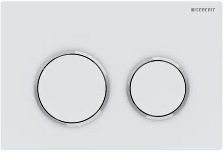 Geberit Drukplaat Geberit Omega 20 voor 2-toets Spoeling Glansverchroomde Ringen Mat Wit