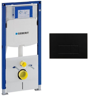 Geberit Duofix Element - UP 320 - QeramiQ metal bedieningsplaat - wand 112cm - rechthoekige knoppen - kunststof zwart mat SW706189 0700090