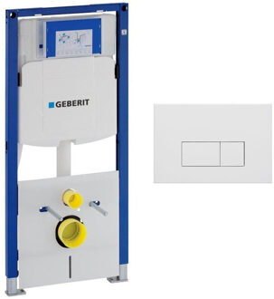 Geberit Duofix Element - UP 320 - QeramiQ metal bedieningsplaat - wand 112cm - rechthoekige knoppen - metaal wit mat SW706191 0700090