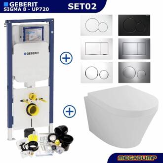 Geberit Sigma 8 (UP720) Toiletset set12 Wiesbaden Vesta 52cm Met Sigma Drukplaat Wit