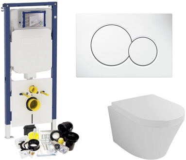 Geberit Sigma 8 (UP720) Toiletset set12 Wiesbaden Vesta 52cm Met Sigma Drukplaat Wit