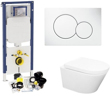 Geberit Sigma 8 (UP720) Toiletset set24 Wiesbaden Vesta Rimless 52cm Met Sigma Drukplaat Wit