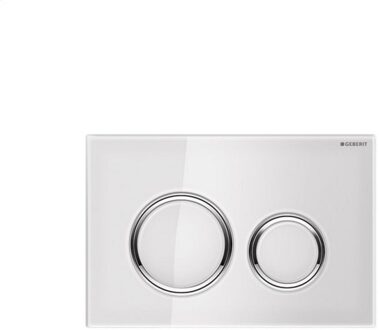 Geberit Sigma21 bedieningplaat met dualflush frontbediening voor toilet 24.6x16.4cm wit / glans verchroomd