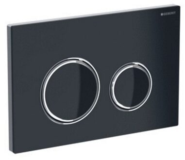 Geberit Sigma21 bedieningplaat met frontbediening voor toilet 24.6x16.4cm zwart / glans verchroomd