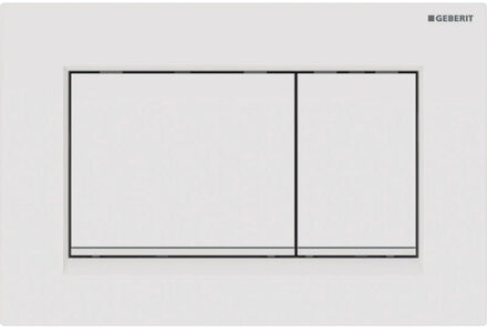 Geberit Sigma30 bedieningplaat met dualflush frontbediening voor toilet/urinoir 24.6x16.4cm wit/matwit