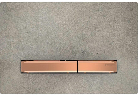 Geberit Sigma50 bedieningspaneel 2-knops, betonlook/rood goud