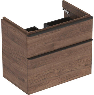 Geberit Smyle wastafelonderkast 2 la 73,4x62 cm, noten hickory