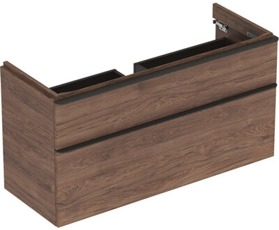 Geberit Smyle wastafelonderkast 2 laden 118,4x62 cm, noten hickory