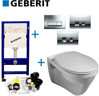 Geberit up100 set17 Gustavsberg Saval Vlakspoel met Delta drukplaten Wit