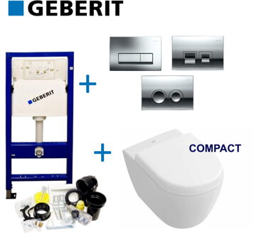 Geberit up100 set21 Subway 2.0 Compact met Delta drukplaten Wit