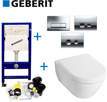 Geberit Up100 Toiletset 22 Villeroy & Boch Subway 2.0 Met Delta Drukplaat