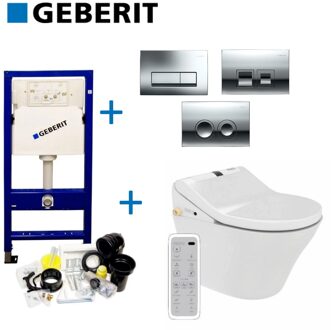 Geberit UP100 Toiletset 43 Maro D'Italia DI600 Douchewc Met Wandcloset En Drukplaat