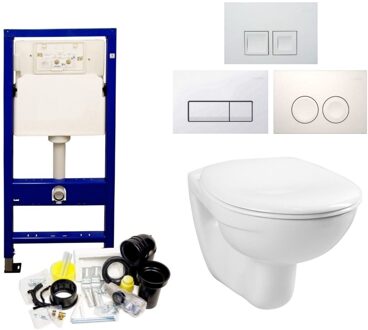 Geberit UP100 Toiletset Compleet | Inbouwreservoir | BWS Basic Smart | Set01 met drukplaat Wit