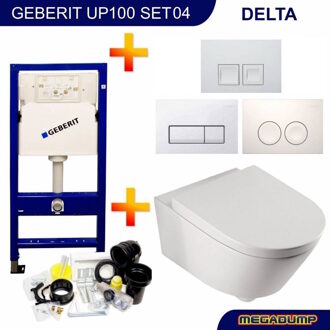 Geberit UP100 Toiletset Compleet | Inbouwreservoir | BWS Metro | Set42 met drukplaat