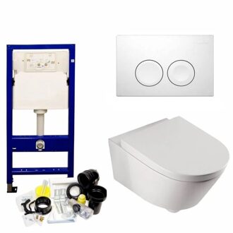 Geberit UP100 Toiletset Compleet | Inbouwreservoir | BWS Metro | Set42 met drukplaat