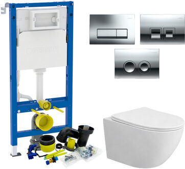 Geberit UP100 Toiletset Compleet | Inbouwreservoir | BWS Tado | Drukplaat Verschillende kleuren