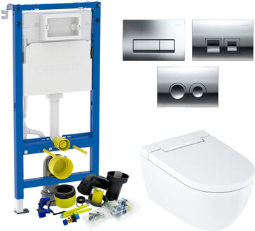Geberit up100 Toiletset Geberit AquaClean Alba | Douche WC | Wit | Delta Drukplaat