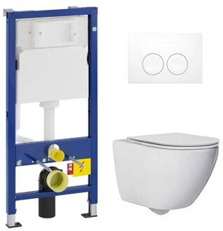 Geberit UP100 toiletset met Saniclear Jama Compact randloos toilet en softclose zitting
