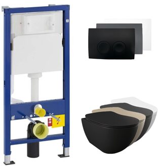 Geberit UP100 toiletset met Sanigoods Alpha randloos toilet met sproeier naar keuze en softclose zitting