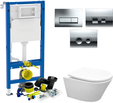 Geberit UP100 Toiletset set37 Wiesbaden Vesta Rimless Mat wit met Delta Drukplaat