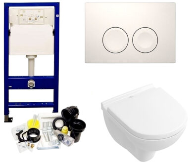 Geberit UP100 Toiletset set47 Villeroy & Boch O.Novo Compact Met Delta drukplaat