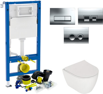Geberit UP100 Toiletset set64 Plieger Lima met Delta drukplaat