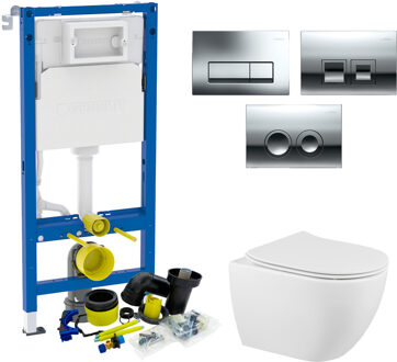 Geberit UP100 Toiletset set71 Sanindusa Sanibold met Delta Drukplaat Mat Wit
