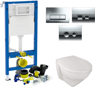 Geberit UP100 Toiletset set72 Sanindusa Plus met Delta Drukplaat Wit