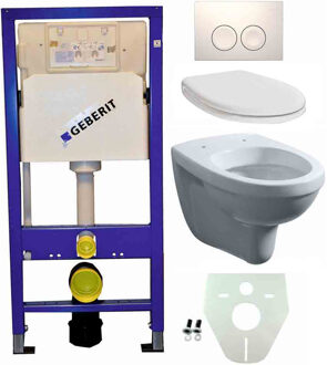 Geberit UP100 Toiletset - Trevi Wandcloset met Zitting - Delta 25 - Wit