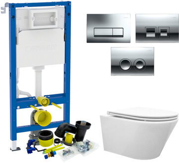 Geberit up100 Toiletset Vesta Tornado Flush Rimless | Met Zitting | Delta Drukplaat