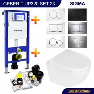 Geberit UP320 set28 B&W Zero Compact met Sigma drukplaat Wit