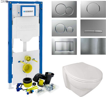Geberit UP320 Set72 Sanindusa Plus Wandtoilet Verhoogd Rimless Softclose met Sigma Drukplaat Wit