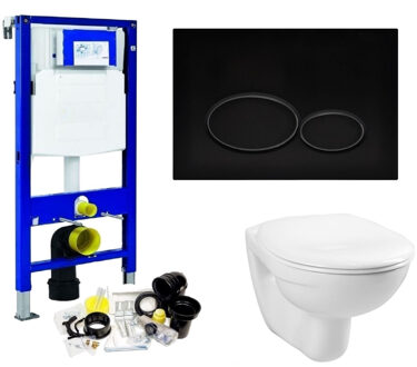 Geberit UP320 Toiletset 03 Megasplash Basic Smart Met Matzwarte Drukplaat