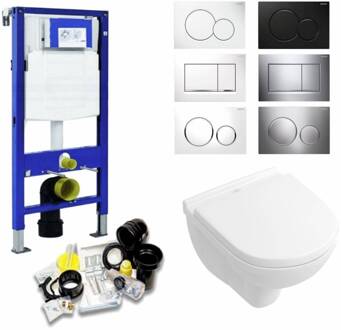 Geberit UP320 Toiletset 53 Villeroy & Boch O.Novo Compact Met Bril En Drukplaat