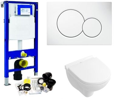 Geberit UP320 Toiletset 53 Villeroy & Boch O.Novo Compact Met Bril En Drukplaat