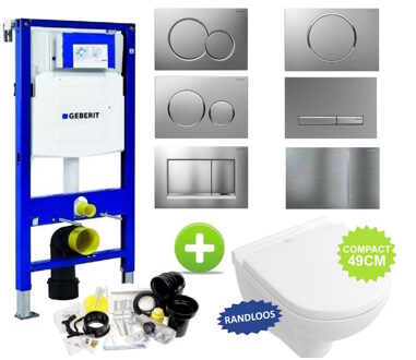 Geberit UP320 Toiletset 54 Villeroy & Boch O.Novo DirectFlush Compact Met Bril En Drukplaat