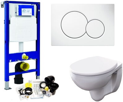 Geberit Up320 Toiletset 67 Econ Rimfree Met Zitting En Sigma Drukplaat - Sigma 01 - Wit - 115770115