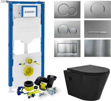 Geberit up320 Toiletset Bidesta | Rimless | Met Bidetkraan | Mat Zwart | Sigma Drukplaat