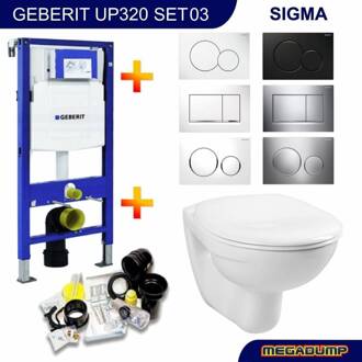 Geberit UP320 Toiletset Compleet | Inbouwreservoir | Basic Smart Wit | Met drukplaat | SET01