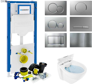 Geberit UP320 Toiletset Compleet | Inbouwreservoir | BWS Design Randloos Wit | Met drukplaat | SET78