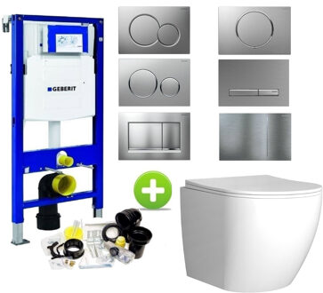 Geberit UP320 Toiletset Compleet | Inbouwreservoir | Mudo Randloos | Drukplaat Wit