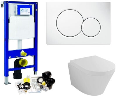 Geberit UP320 Toiletset set12 Wiesbaden Vesta 52 cm met Sigma drukplaat Wit