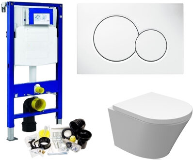 Geberit UP320 Toiletset set18 Wiesbaden Vesta Junior Rimless 47 cm met Sigma drukplaat Wit