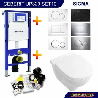 Geberit UP320 Toiletset set19 Villeroy & Boch O.novo met Sigma drukplaat Wit